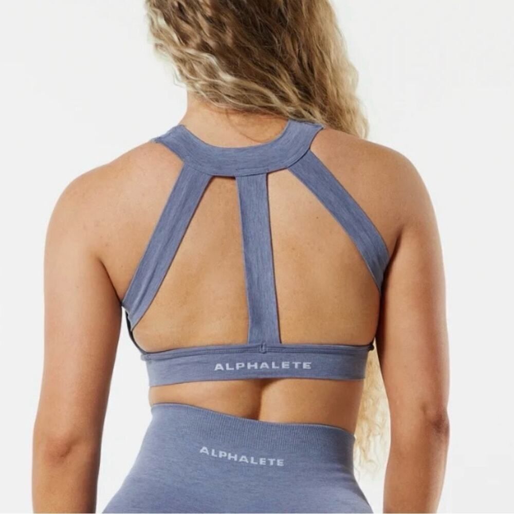 New‎ Alphalete French Blue Trinity Sports Bra Size Medium